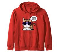 Fun Cat Lover Meow Whats Up Moms Dads & Fans giocosa novità Felpa con Cappuccio