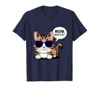Fun Cat Lover Meow Whats Up Moms Dads & Fans giocosa novità Maglietta