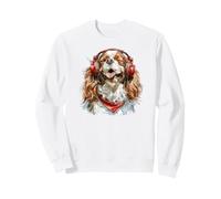 Fun Cavalier King Charles con Cuffie scanalando per Musica Felpa
