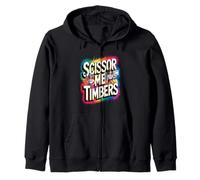 Fun Colorful Scissor Me Timbers Pirata Felpa con Cappuccio