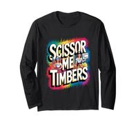 Fun Colorful Scissor Me Timbers Pirata Maglia a Manica