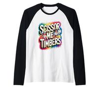 Fun Colorful Scissor Me Timbers Pirata Maglia con Maniche Raglan