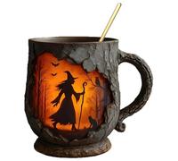Fun Cups 386 Ml - Witch Cup | 3D corteccia di albero texture | Coppa orologi con motivi fiamme corteccia di texture | Con coppa ergonomica per compleanno, Natale, adulti e colleghi insegnare