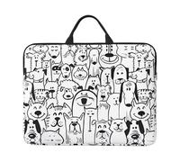 Fun Dog and Sheep - Custodia per laptop da 14", con manico portatile, ideale per viaggi d'affari, pendolari e viaggi
