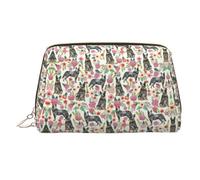 Fun Dogs - Trousse in pelle per cosmetici, organizer da viaggio per articoli da toeletta