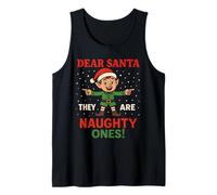 Fun Elf Dear Santa They Are The Naughty Ones Christmas Humor Canotta
