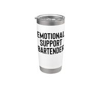 Fun Emotional Support Bartender Therapy Joke Bicchiere termico in acciaio inox doppia parete