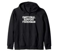 Fun Emotional Support Fisherman Joke Felpa con Cappuccio