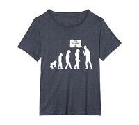 Fun Evolution e Darwin T-Shirt Maglietta, Donna Plus-Size, Pervinca, 2X