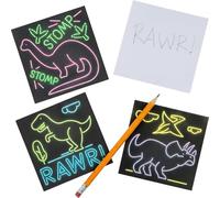 Fun Express 4" x 4" 25 pg Glow-in-the-Dark Neon Dinosauri Blocco note - 24 Pezzi