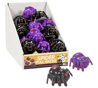 Fun Express Spooky Black & Purple Mini plastica Halloween Spider Pull Back Toys - 5,1 x 3,8 cm (confezione da 36) - Perfetto per bomboniere di Halloween e dolcetto o scherzetto