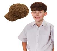 FUN FABLES Cappello piatto da bambino Baker Boy - Classico cappello vittoriano a 8 pannelli da newsboy in stile vittoriano, anni '20 e '30, cappello da gangster Gatsby Peaky, accessori per costumi per