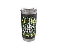 Fun Fact I Don't Care - Dito medio floreale antisociale divertente Bicchiere termico in acciaio inox doppia parete
