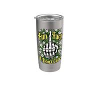 Fun Fact I Don't Care - Dito medio floreale antisociale divertente Bicchiere termico in acciaio inox doppia parete