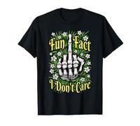 Fun Fact I Don't Care - Dito Medio Floreale antisociale Divertente Maglietta