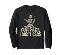 Fun Fact I Don't Care - Scheletro Divertente Maglia a Manica