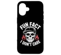 Fun Fact I Don't Care - Scheletro sarcastico divertente per adulti Custodia per iPhone 16