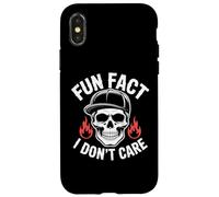 Fun Fact I Don't Care - Scheletro sarcastico divertente per adulti Custodia per iPhone X/XS