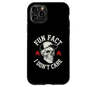 Fun Fact I Don't Care Skull - Divertente design sarcastico Custodia per iPhone 11 Pro