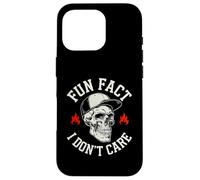 Fun Fact I Don't Care Skull - Divertente design sarcastico Custodia per iPhone 16 Pro