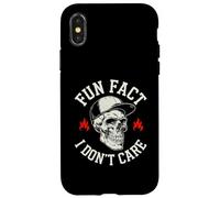 Fun Fact I Don't Care Skull - Divertente design sarcastico Custodia per iPhone X/XS