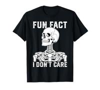 Fun Fact I Don't Care Skull Sarcastic Humor Maglietta