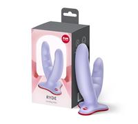 Dildo doppio con ventosa Ryde Fun Factory viola, mani libere, Poids 0.288 Kg, Colore Viola