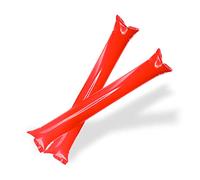 FUN FAN LINE - Confezione da 25 Bastoni Gonfiabili Riutilizzabili | Bam Bam Thunder per Animazione e Fare il Tifo | Cotillon Sportivo e Celebrazioni (Rosso)