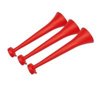 FUN FAN LINE - Pack 3 Vuvuzela di Plastica Resistente | Trombe di Animazione per Calcio, Eventi Sportivi e Feste | Clacson Rumore Estremo 120 Db | Cotillon per Tifosi (Rosso)