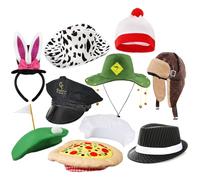 Fun Fancy Dress Hat Bundle - Set di 10 cappelli per feste, cabine fotografiche e costumi