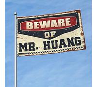 Fun Flags Beware Of Mr. Huang Bandiera Lago Casa Decorazione Camera Porta Decorazione (60 x 90 cm)
