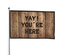 Fun Flags Yay! You'Re Here Bandiera divertente per dormitorio uomo decorazione grotta (152 x 244 cm)
