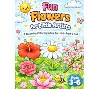 Fun Flower Coloring Book for Kids Ages 3-6: Big Simple Designs for Preschool Boys and Girls | Fun Garden Coloring Activity Book