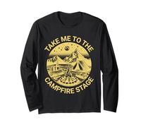 Fun Folk Music Camping Trip Take Me To The Campfire Stage Maglia a Manica