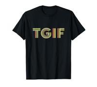 Fun Friday TGIF Retro Striped Tipografia Uomo Donna Maglietta