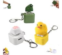 Fun Frogaking Frogaking giocattolo di Fidget, Keychain ricaricabile a forma di anatra con suono, Cat Fint Tastante Lumi Coloratiche, Frogs Cat Backpack Keychain Adulti allevia lo stress (MIX)