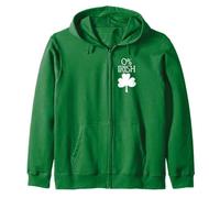 Fun Green 0% Irish Shamrock, Celtic Font | St. Patrick Day Felpa con Cappuccio