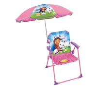 FUN HOUSE Bambino 713603 Gabby ET LA Maison Magique Sedia pieghevole JO H.53 X L.38,5 X P.37,5 CM con ombrellone Ø65 CM, rosa