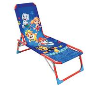 Fun House Chaise Longue TRANSAT Pliable pour Enfant PAT'PATROUILLE Sedia Lunga Trasparente Pieghevole, 112 x 40 x 40 cm, per Bambini, Lega di Acciaio, Blu