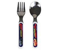 FUN HOUSE DISNEY CARS - Set di posate in acciaio inox con forchetta e cucchiaio +/- 13,5 cm, colore: Blu