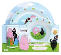 FUN HOUSE Set da tavola Barbapapa per bambini, 1 bicchiere, 1 piatto + 1 ciotola | riutilizzabile e forno a microonde | licenza ufficiale | colori vivaci, marca francese | idea regalo per bambini