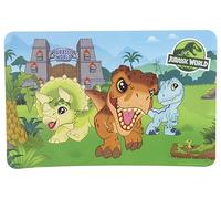 Fun House - Set di sottopiatti per bambini - Placemat rettangolare - 43 x 28 cm - Blu - 1 pezzo - Lavaggio a mano - JURASSIC WORLD