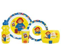 FUN HOUSE Set per pranzo Paddington per bambini, 1 bicchiere, 2 piatti + borraccia e scatola per gustare | licenza ufficiale | riutilizzabile e forno a microonde | marca francese | colori vivaci |