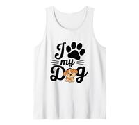 Fun I Love My Dog Cool for Dog Moms Dads Cute New Novità Canotta