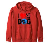 Fun I Love My Dog Cool for Dog Moms Dads Cute Puppy Novità Felpa con Cappuccio