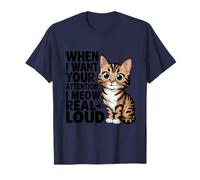 Fun I Meow Real Loud Cat Cute Moms Dads Fans giocoso novità Maglietta