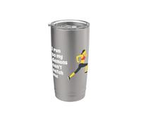 Fun I Run So My Demons Can't Catch Me Exercise Humor Design Bicchiere termico in acciaio inox doppia parete