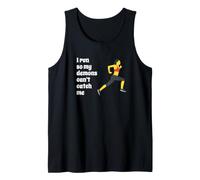 Fun I Run So My Demons Can't Catch Me Exercise Humor Design Canotta