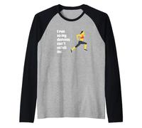 Fun I Run So My Demons Can't Catch Me Exercise Humor Design Maglia con Maniche Raglan