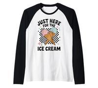 Fun Ice Cream Lover - Just Here for The Ice Cream Maglia con Maniche Raglan